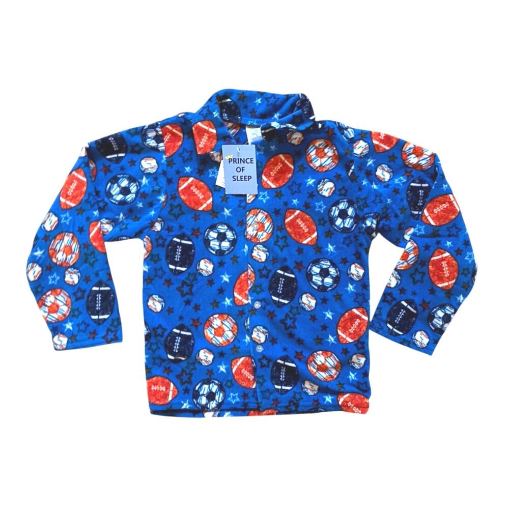 Prince of Sleep Boys' Plush Fleece Pajama Long Sleeve Size 8